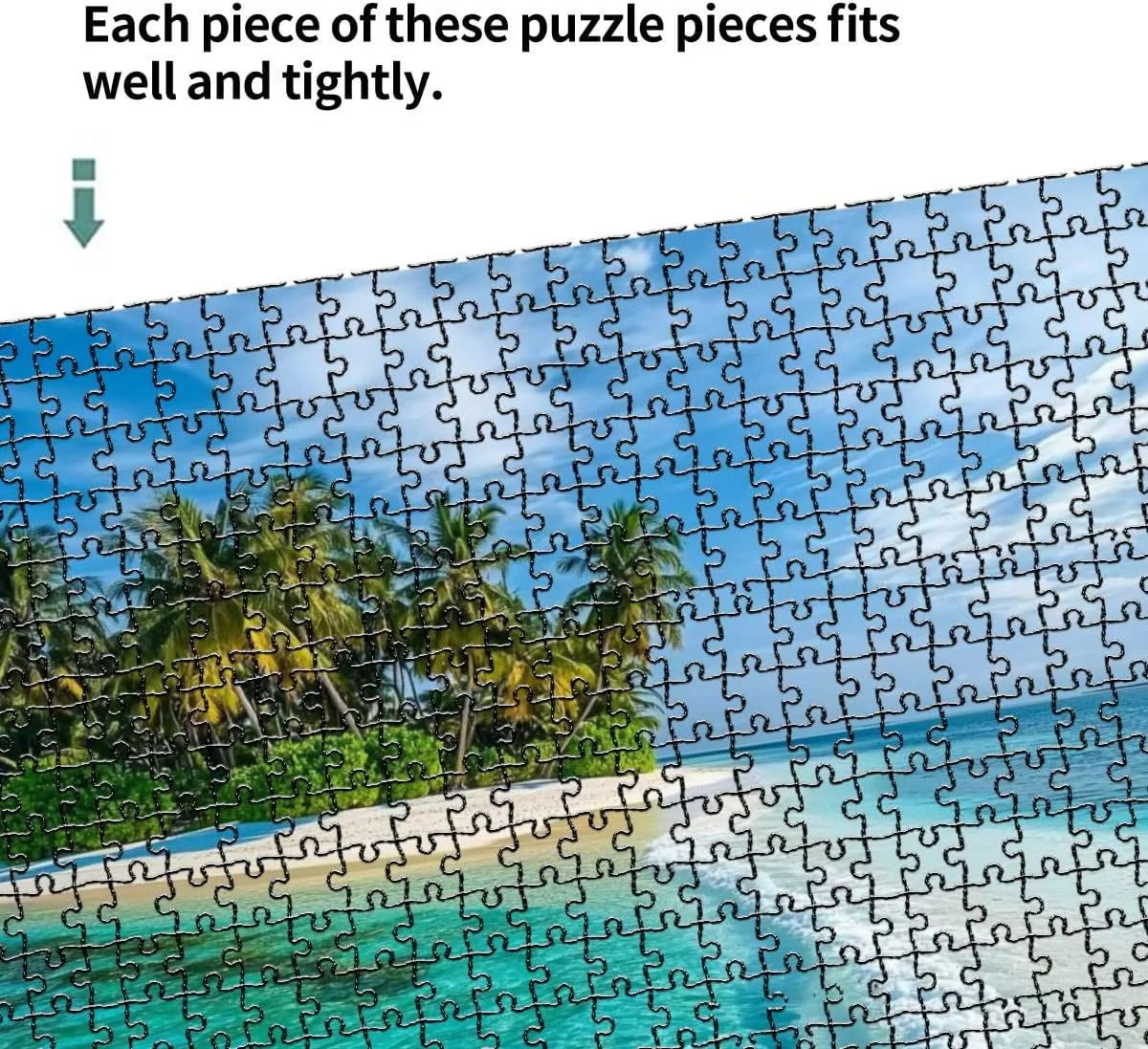 1000 Piece Puzzle Maldives Tropical Island 20" x 30" Countdown Indoor Activities Difficult Jigsaw Puzzle Set for Adults, Children - Educational Toys Gift