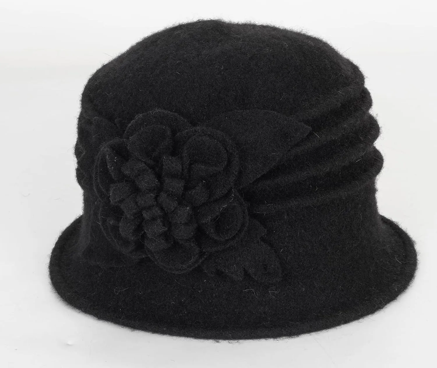 1920S Vintage Cloche Bucket Hat - Warm Winter Wool Cloche Bowler Hat for Women Ladies Derby Party Crushable