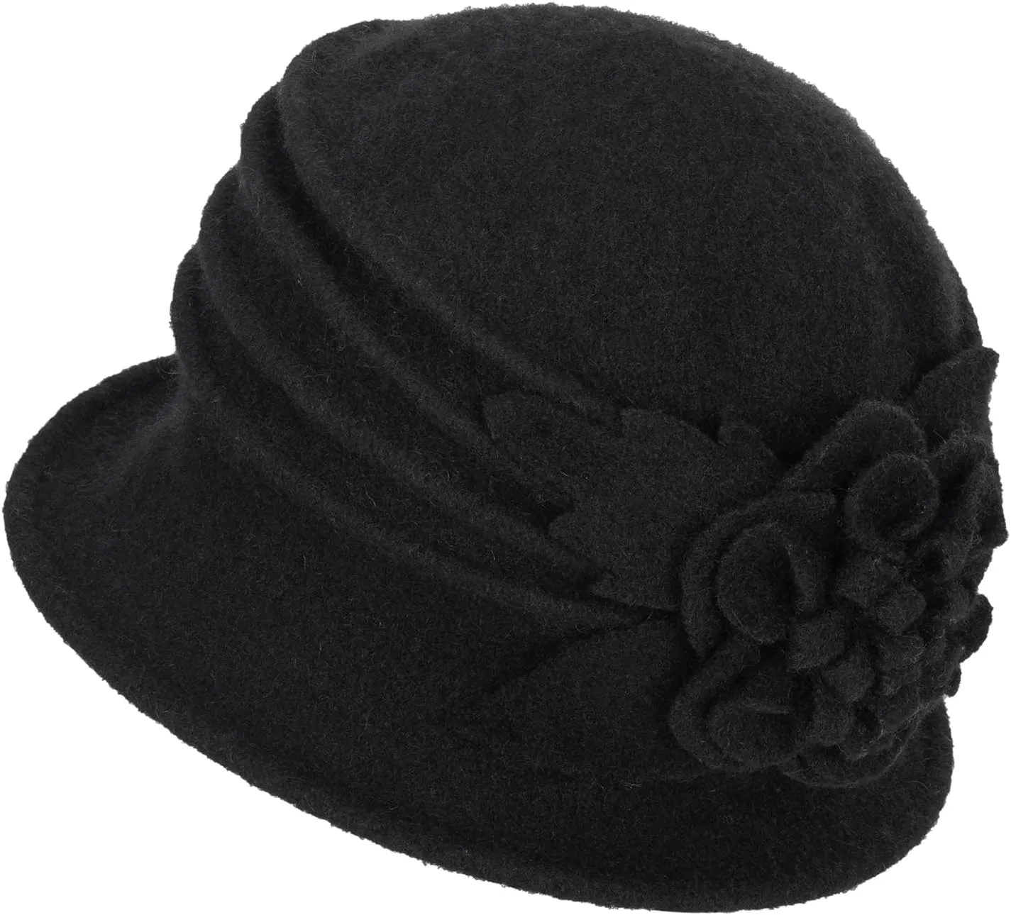 1920S Vintage Cloche Bucket Hat - Warm Winter Wool Cloche Bowler Hat for Women Ladies Derby Party Crushable