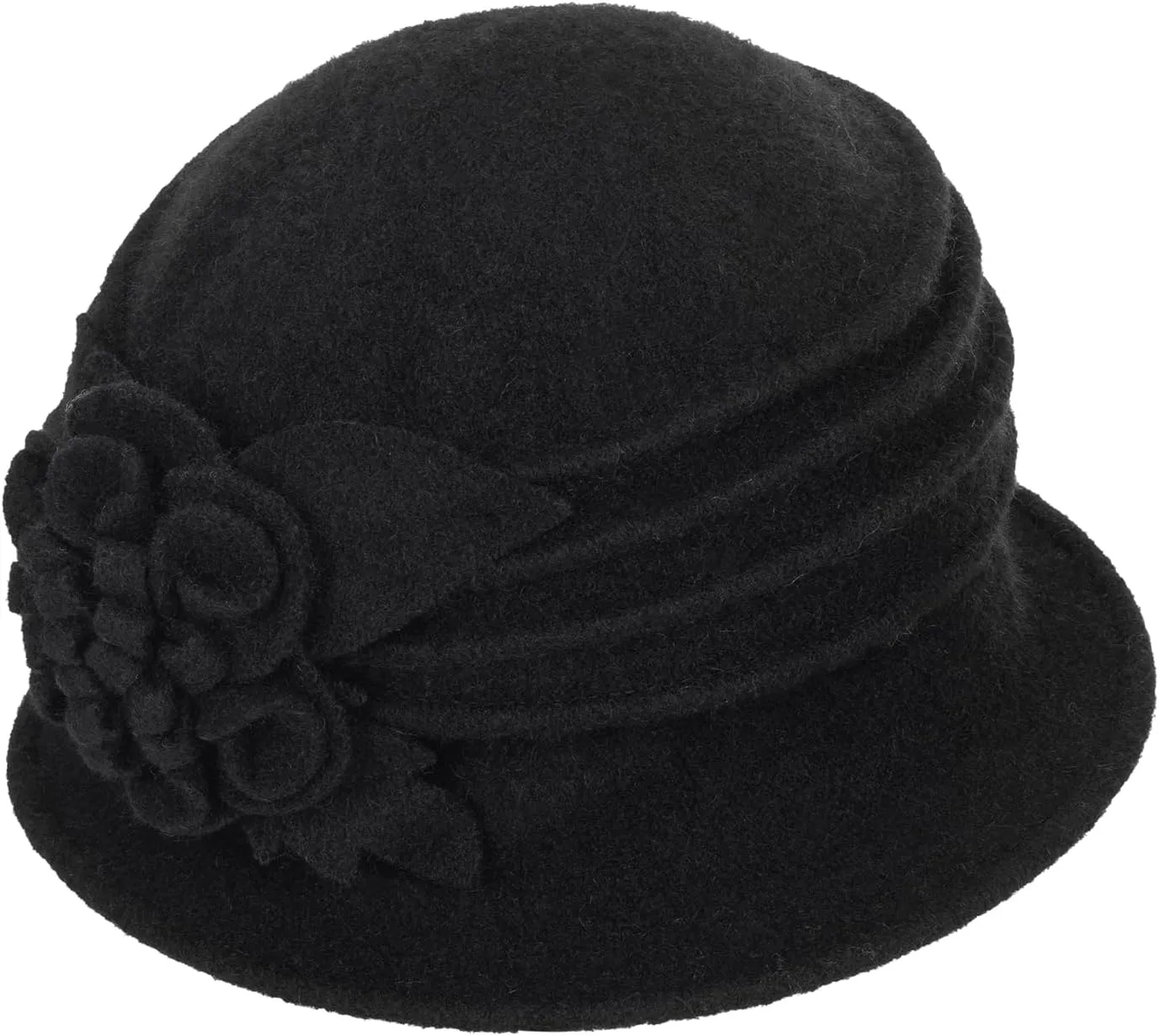 1920S Vintage Cloche Bucket Hat - Warm Winter Wool Cloche Bowler Hat for Women Ladies Derby Party Crushable