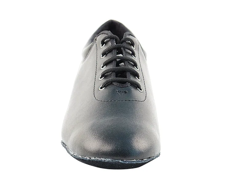 2601 Black Leather & Flat Heel