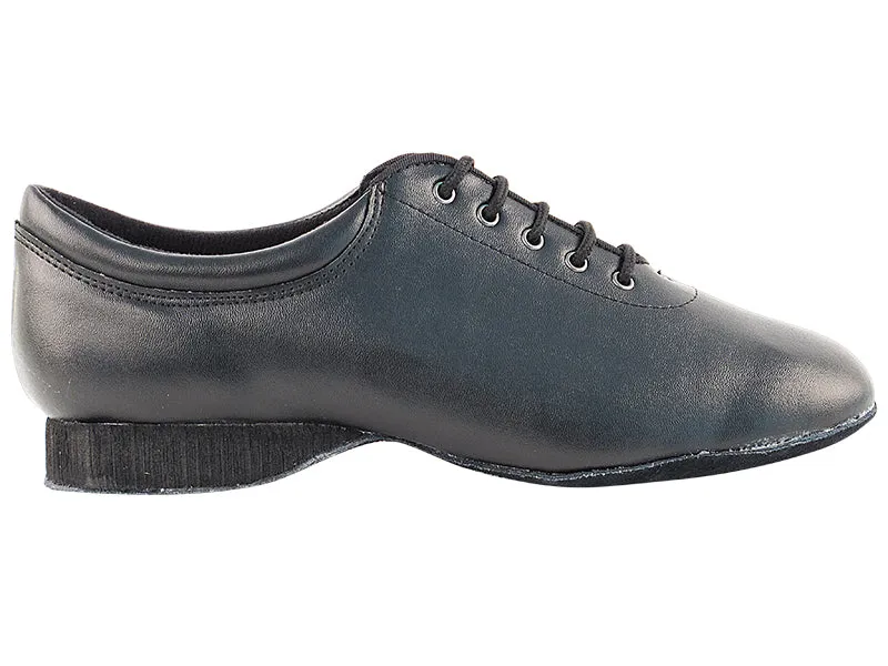 2601 Black Leather & Flat Heel