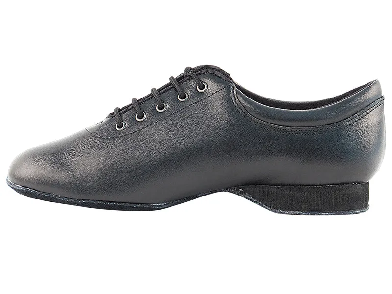 2601 Black Leather & Flat Heel