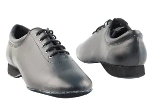 2601 Black Leather & Flat Heel
