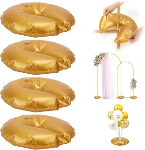 4 Pieces Golden Water Bag for Arch Stands Base, Heavy Weight Water Bag for Wedding Birthday Party Arch Backdrop Stand, Metal Arch Frame Base, Water Fillable Base