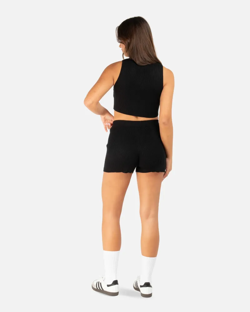 ACHELON KNIT SHORTS BLACK