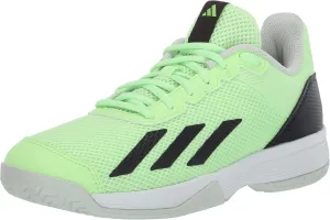 adidas Court Flash Sneaker, Green Spark/Aurora Black/Lucid Lemon, 12.5 US Unisex Little Kid