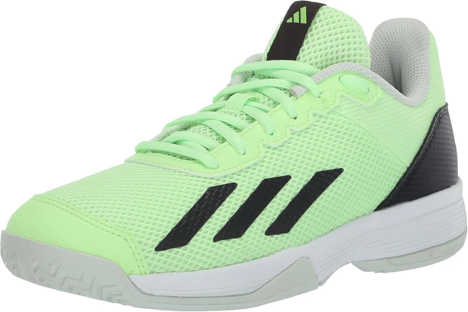 adidas Court Flash Sneaker, Green Spark/Aurora Black/Lucid Lemon, 12.5 US Unisex Little Kid