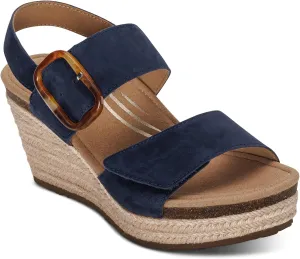 Aetrex Women's Ashley Orthopedic Sandals- Suede Wedge Arch Support Sandals
