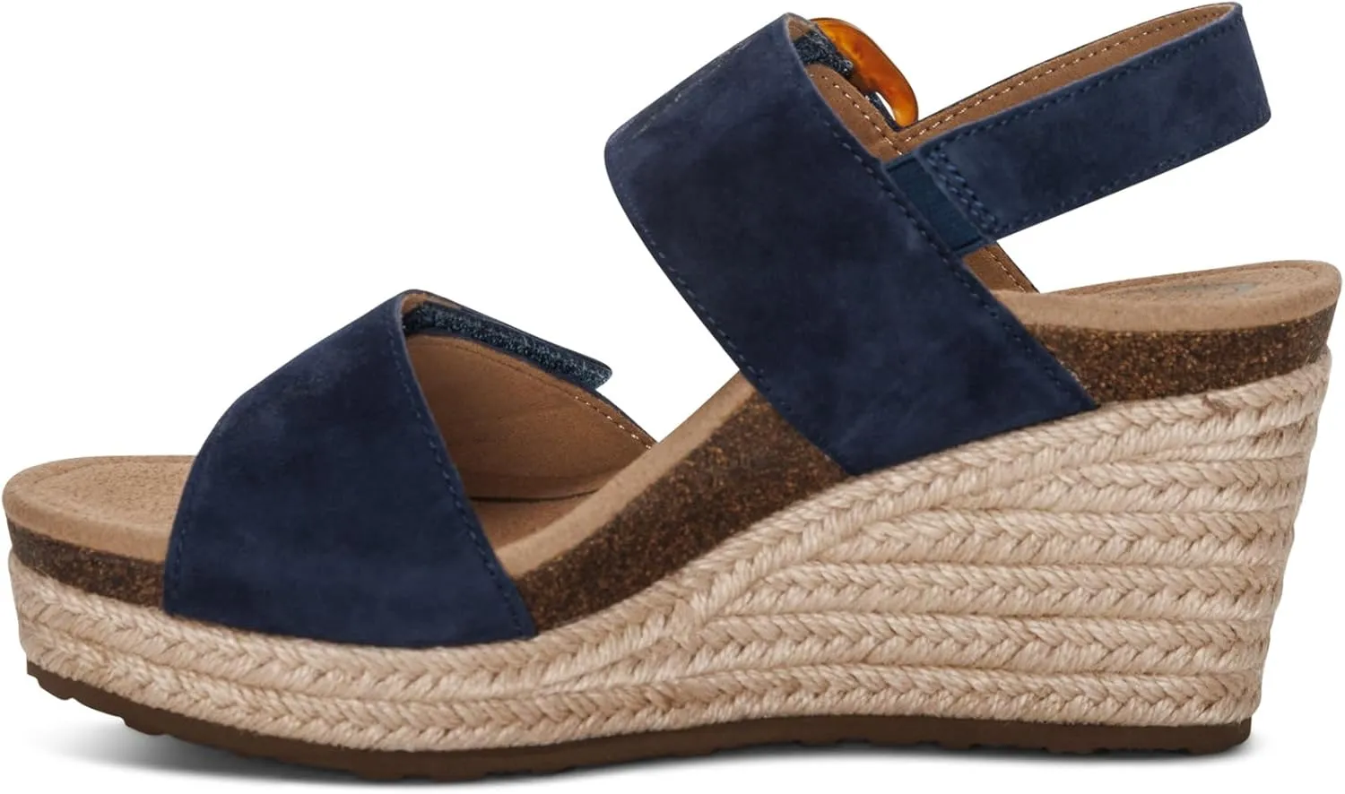 Aetrex Women's Ashley Orthopedic Sandals- Suede Wedge Arch Support Sandals