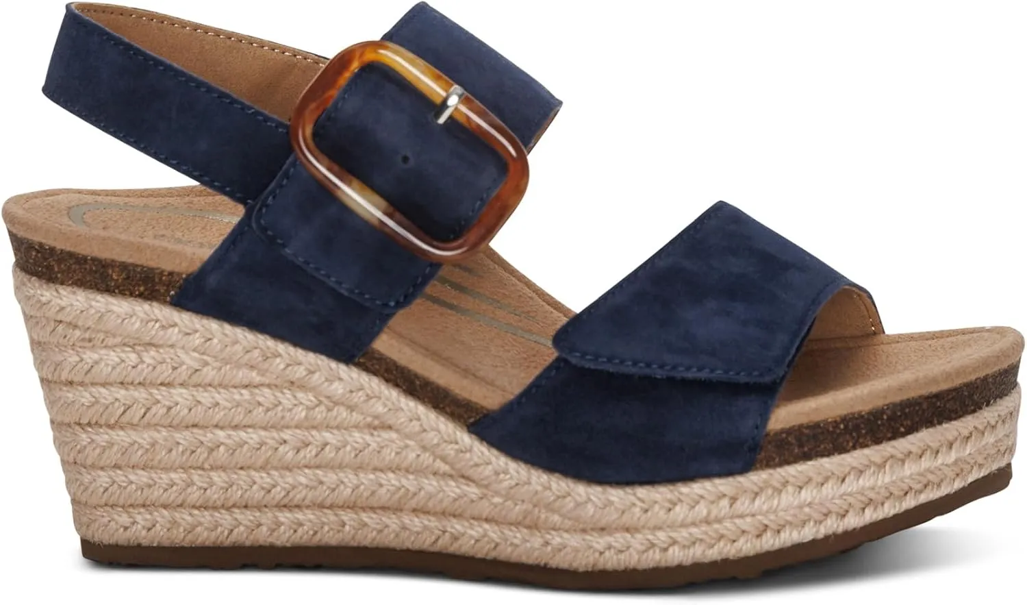 Aetrex Women's Ashley Orthopedic Sandals- Suede Wedge Arch Support Sandals