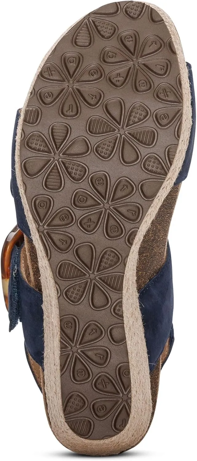 Aetrex Women's Ashley Orthopedic Sandals- Suede Wedge Arch Support Sandals