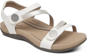 Aetrex Women's Jess Orthopedic Adjustable Quarter Strap Sandals - Comfort Memory Foam Fashion Flat Womens Sandals with Arch Support