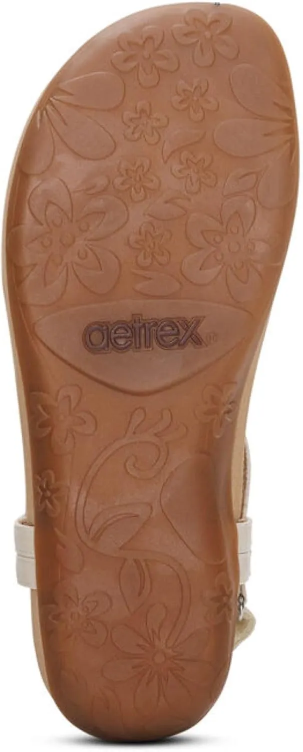 Aetrex Women's Marni Orthopedic Adjustable Slingback Thong Sandals - Arch Support T-Strap Sandals