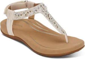 Aetrex Women's Marni Orthopedic Adjustable Slingback Thong Sandals - Arch Support T-Strap Sandals