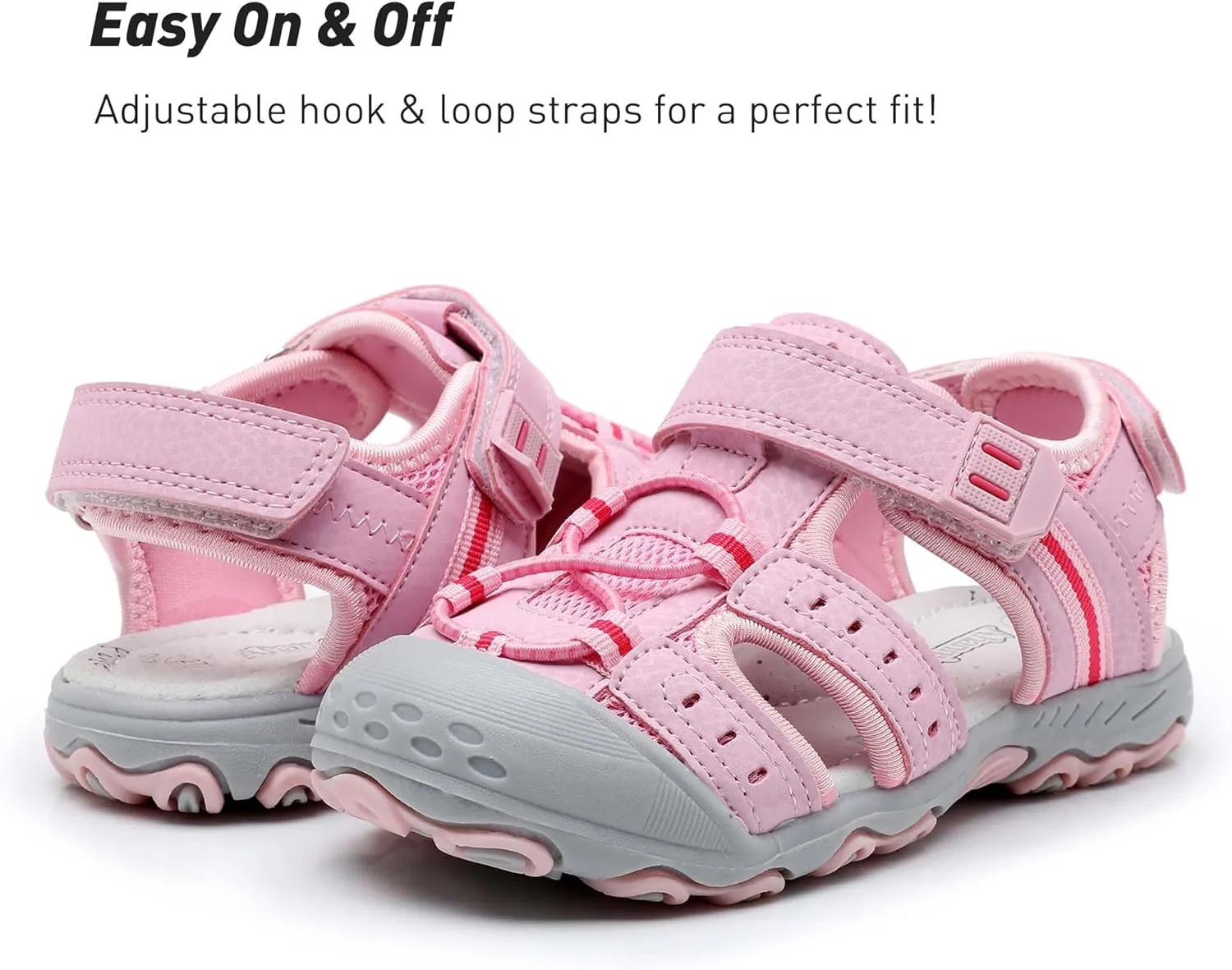 Ahannie Boys Girls Outdoor Sport Sandals,Kids Closed Toe Beach Sandals, Toddler Summer Shoes