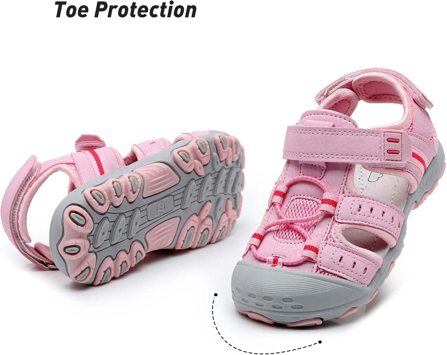 Ahannie Boys Girls Outdoor Sport Sandals,Kids Closed Toe Beach Sandals, Toddler Summer Shoes