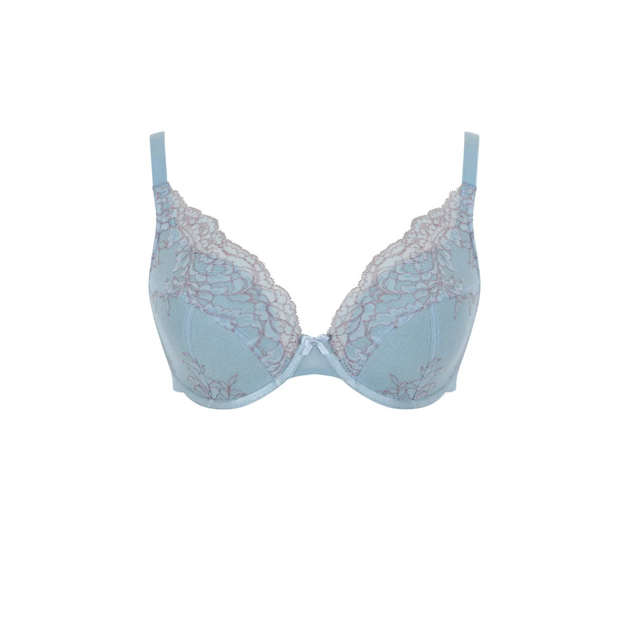 Ana High Apex Plunge Bra - Blue/Ash Rose