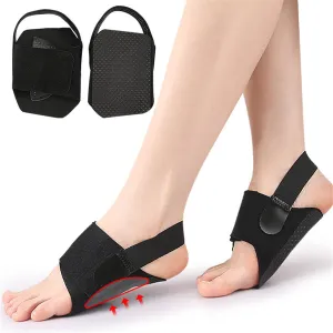 Arch Support Braces for Plantar Fasciitis Relief, Adjustable Arch Support Sleeves with Built-in Orthotics, Adjustable Non-Slip bands & Gel Pads for Flat Feet High & Fallen Arch, 1 Pair, Black