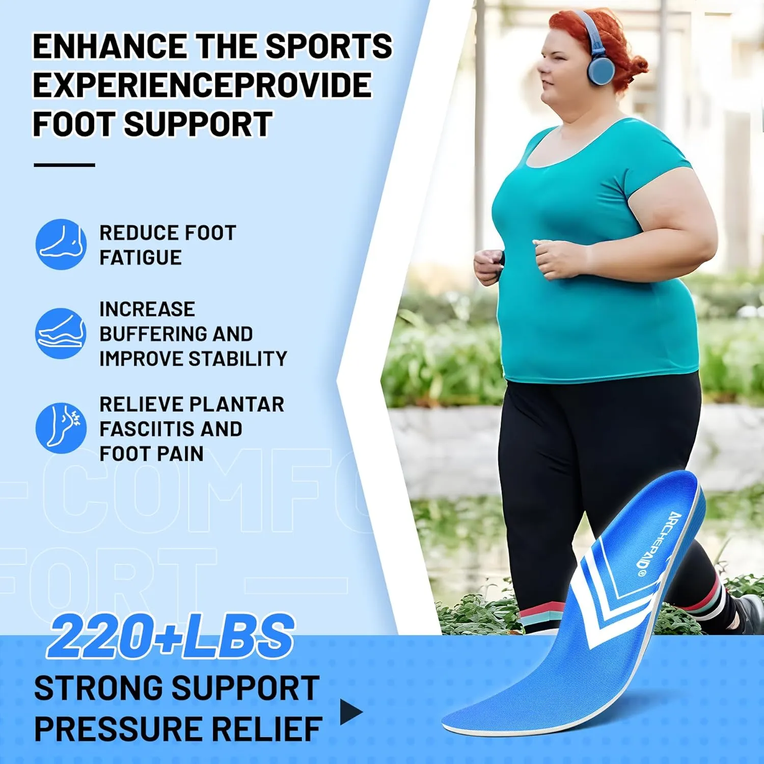 Arch Support Orthotics Insole Plantar Fasciitis Relief Flat Feet para Heel Pain overpronation Inserts Men Women 220  lbs Walk Standing All Day Work Boot Shoe Insoles (Men 12-12 1/2 | Women 13-13 1/2)