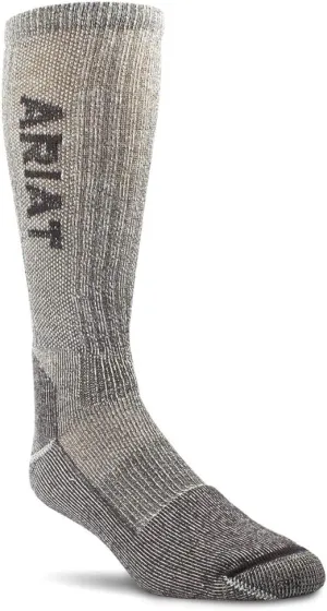ARIAT 2309 2-Pair Pack Lightweight Merino Wool Blend Arch Support Steel Toe Mid Calf Socks