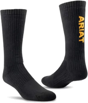 ARIAT Men's Cotton 3-Pair Pack Arch Support Reinforced Mid-Calf Socks