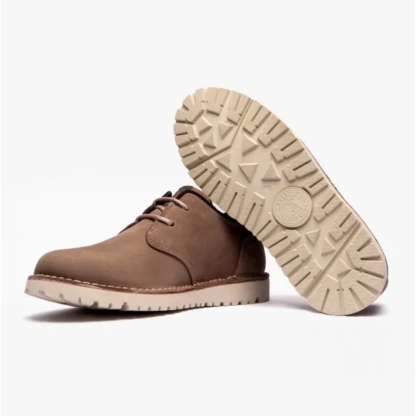 Barbour ACER Mens Leather Derby Shoes Buff