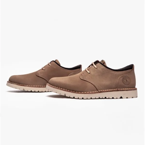 Barbour ACER Mens Leather Derby Shoes Buff