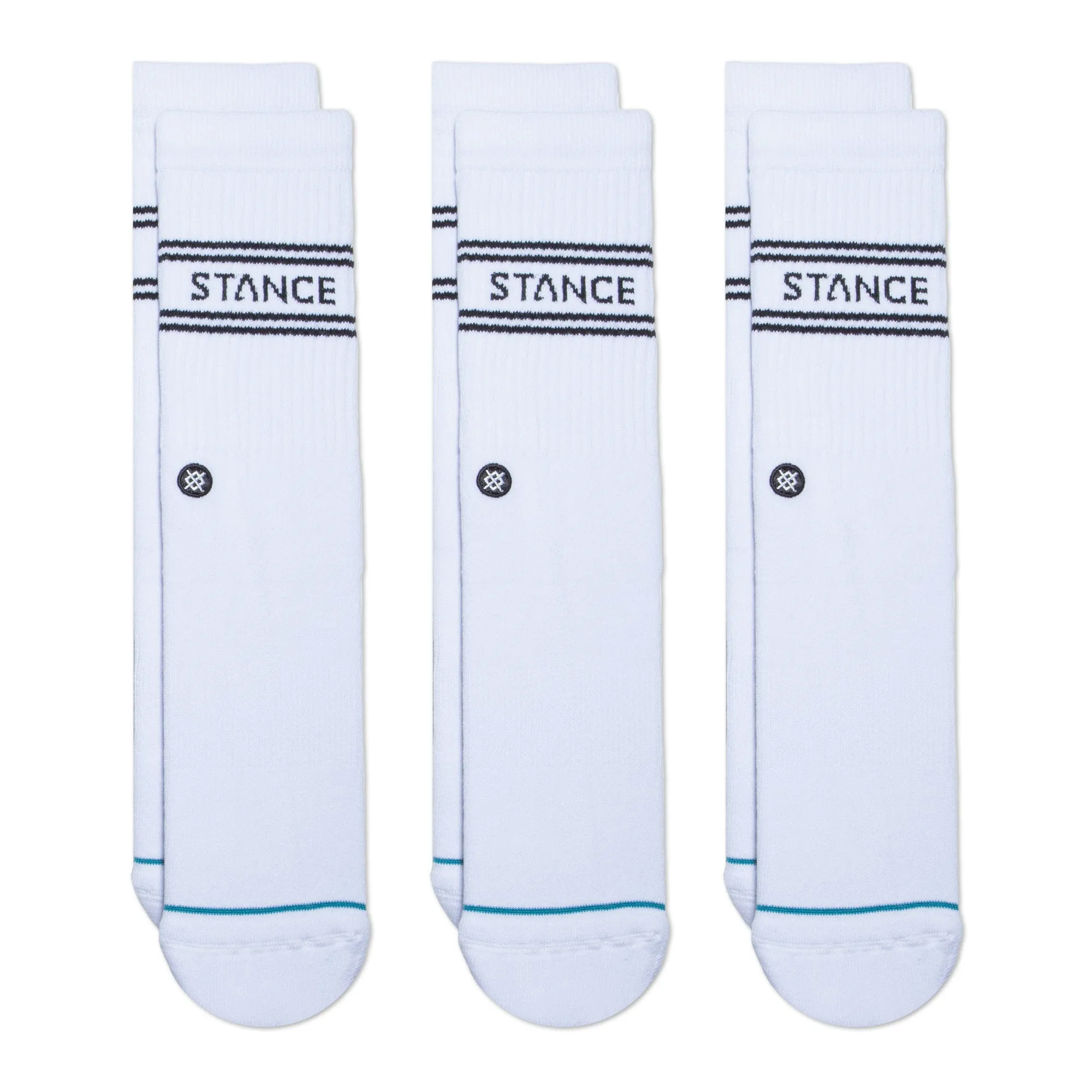 BASIC CREW SOCKS 3 PACK - WHITE