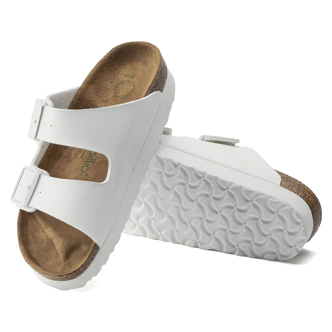 Birkenstock Arizona Platform in White Birko-flor