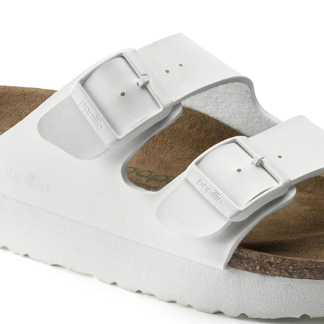 Birkenstock Arizona Platform in White Birko-flor