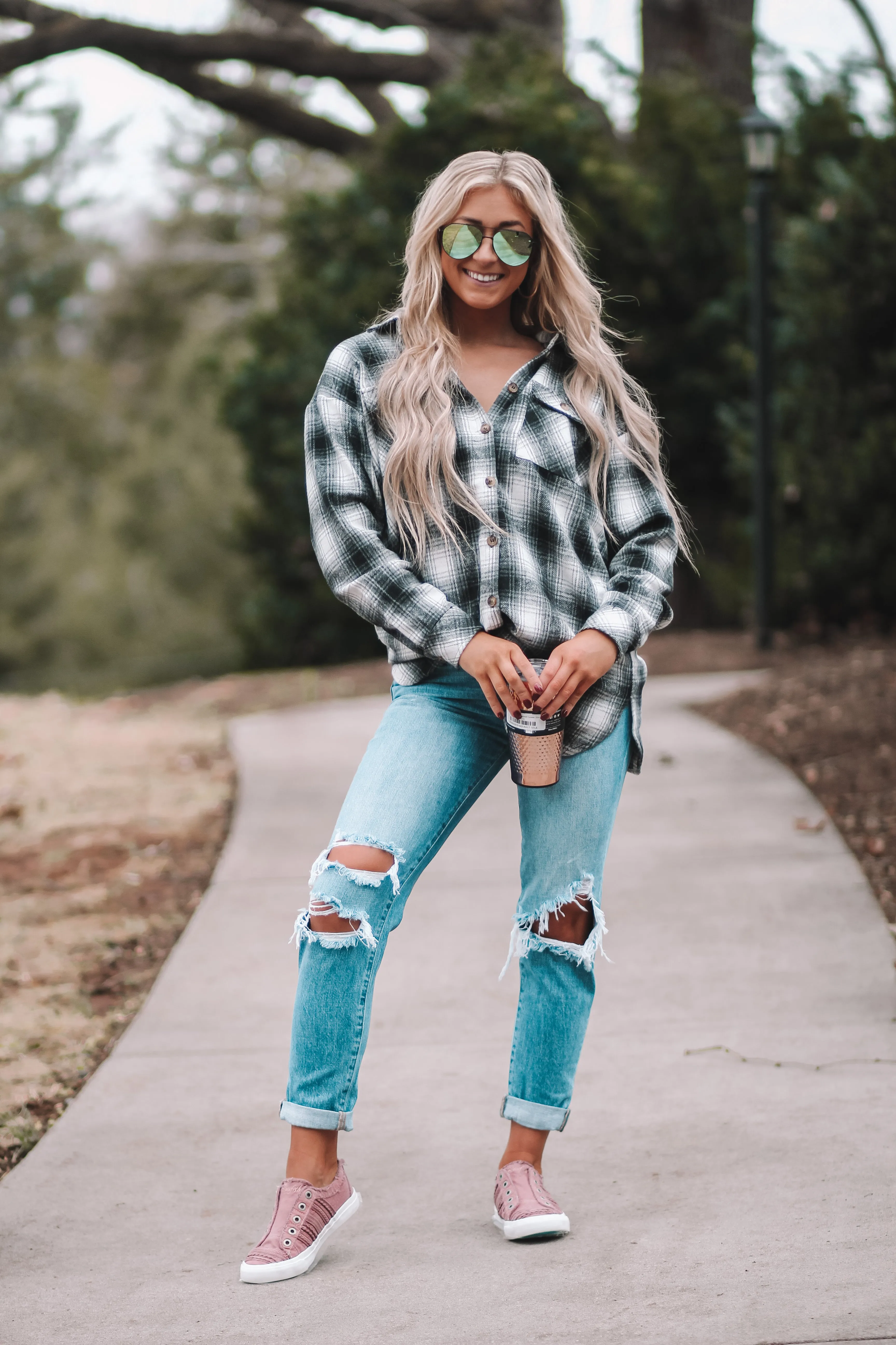 Black & Ivory Plaid Brushed knit Flannel