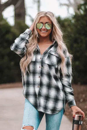 Black & Ivory Plaid Brushed knit Flannel