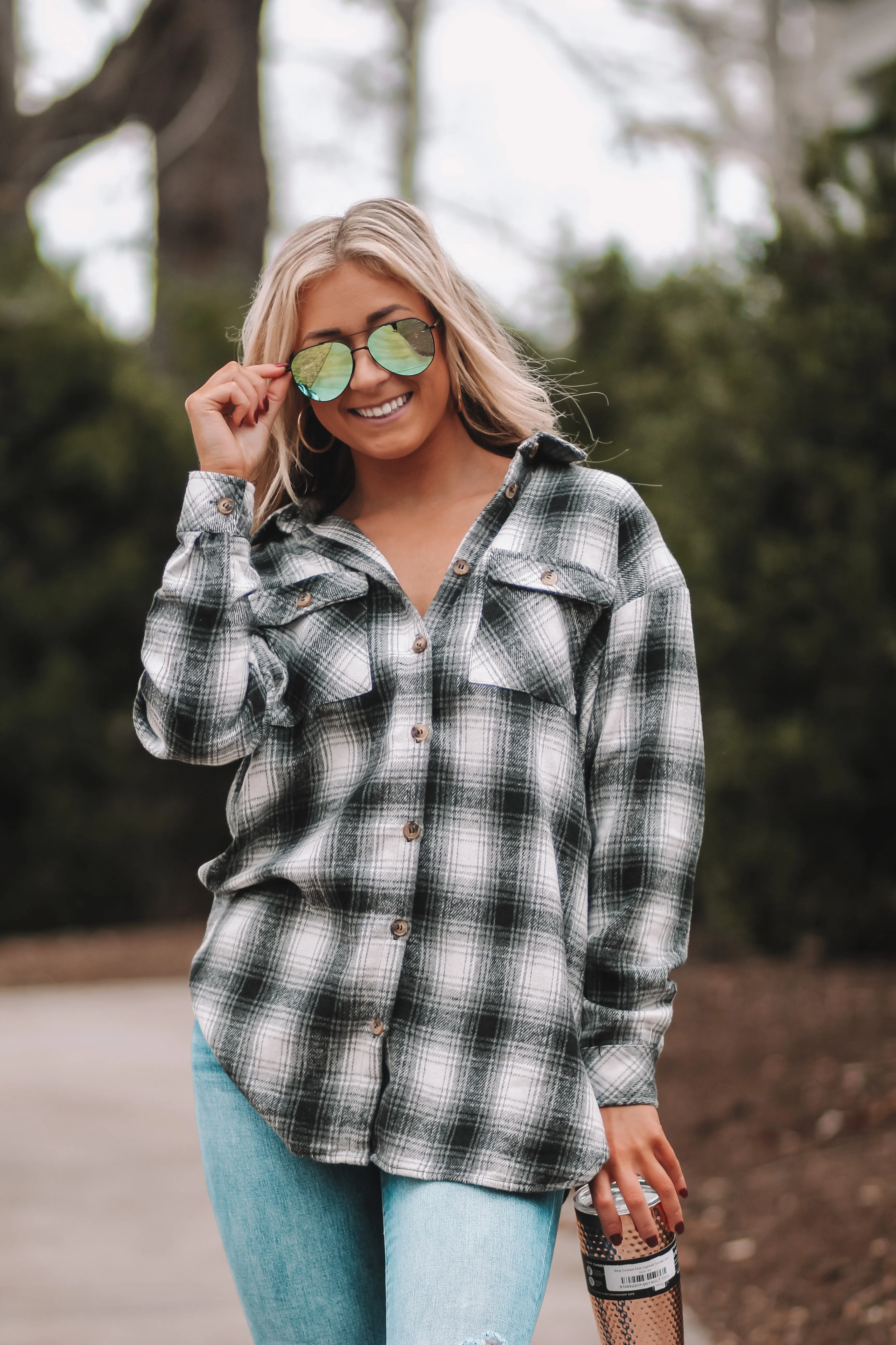 Black & Ivory Plaid Brushed knit Flannel