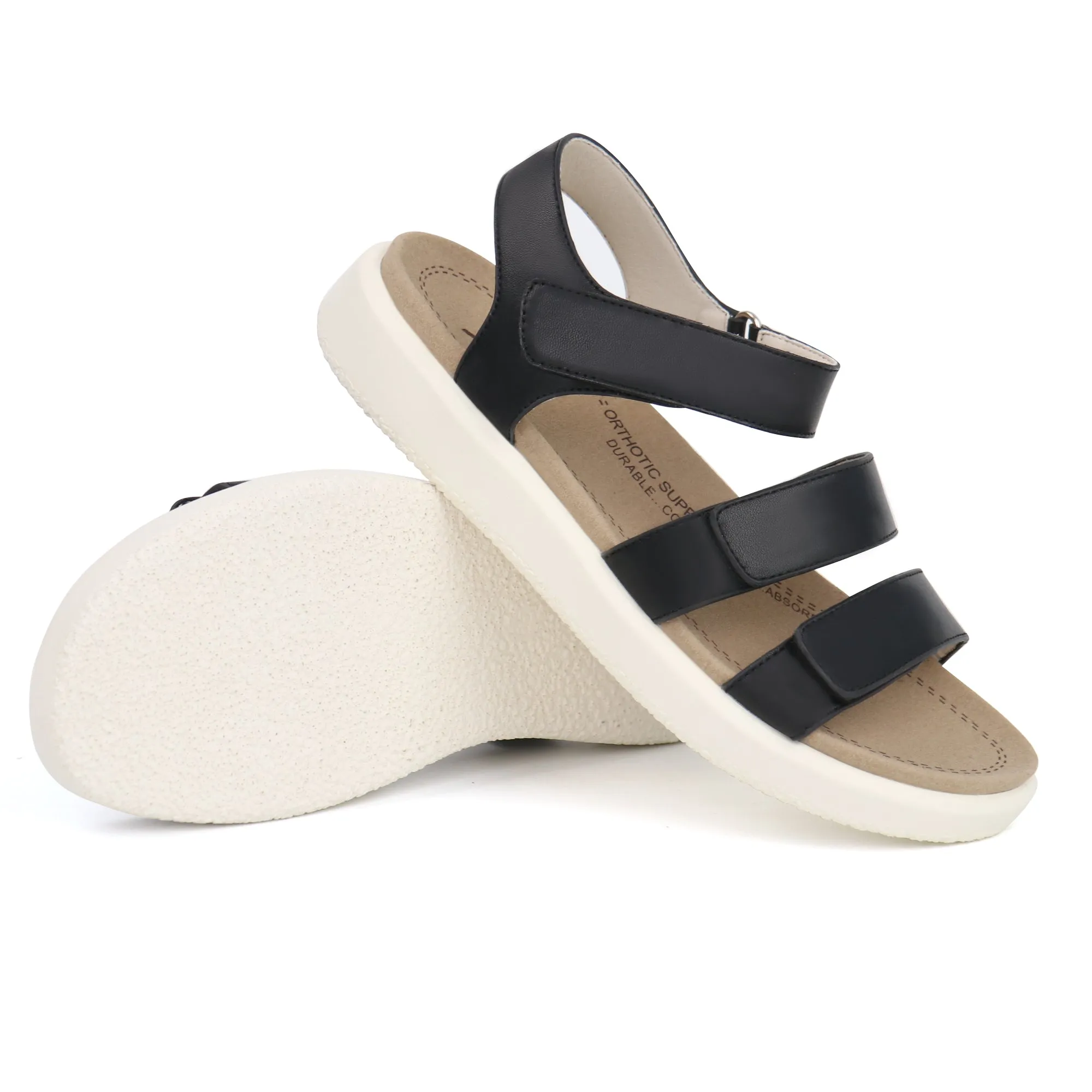 Black Arch Support Sandals-Kitty