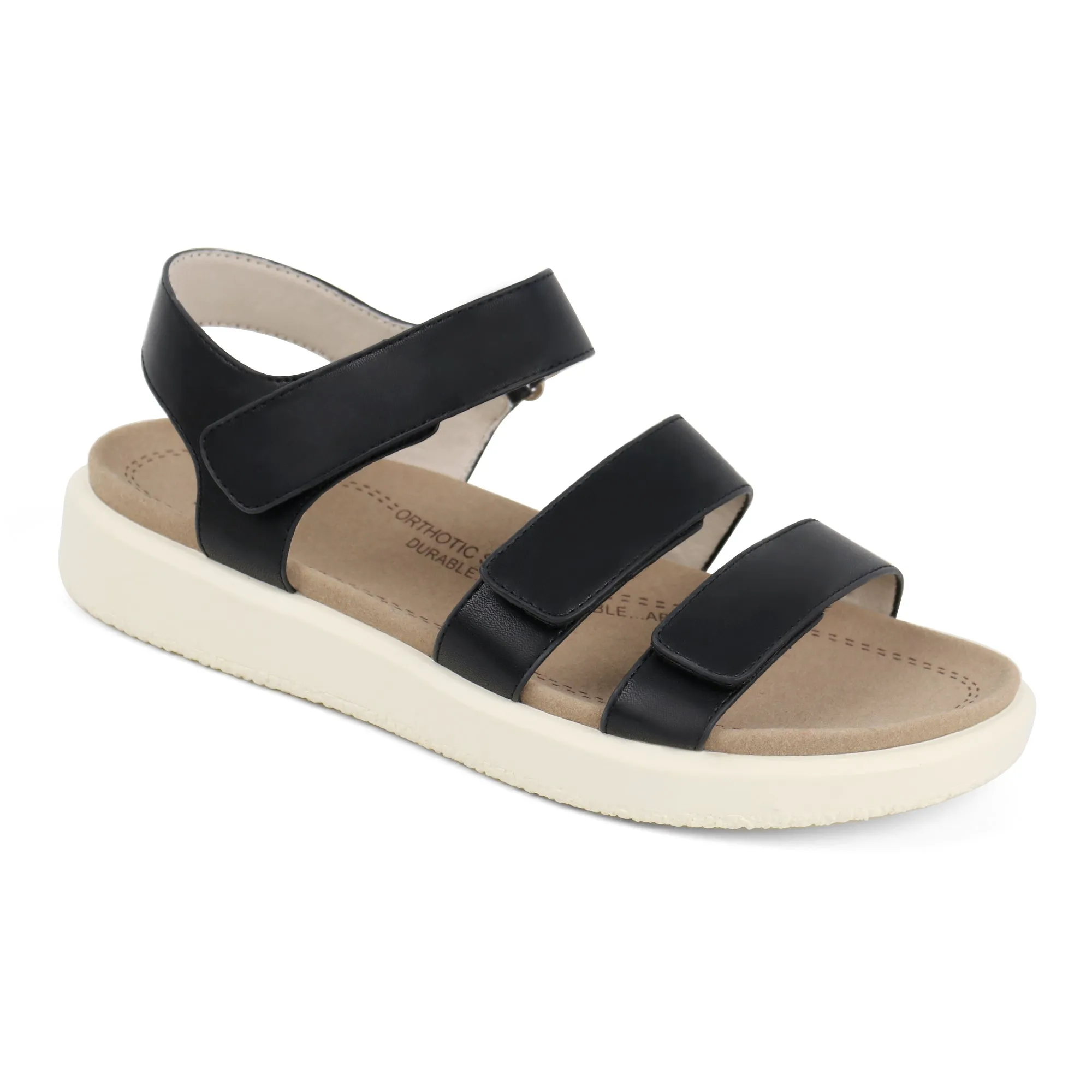 Black Arch Support Sandals-Kitty