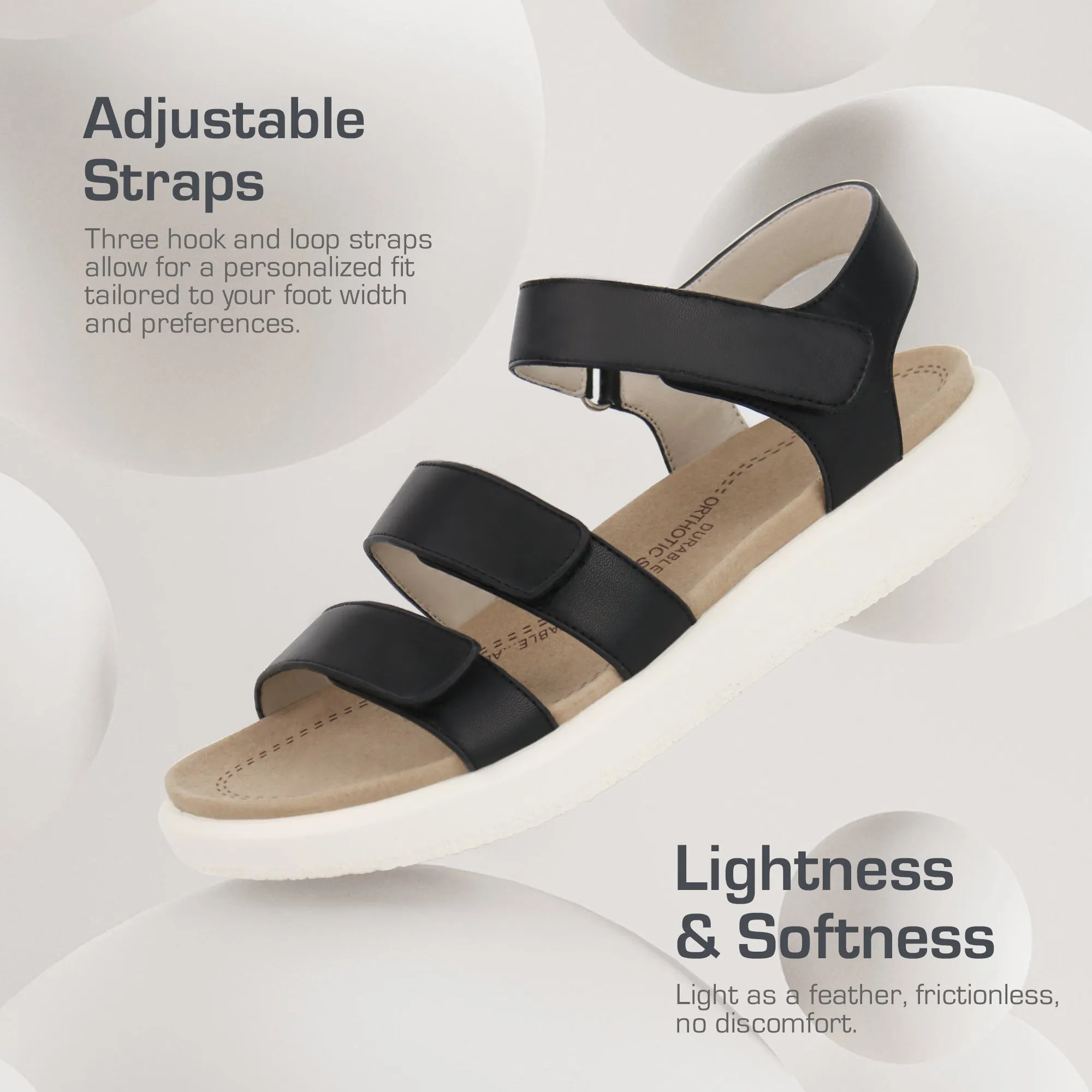 Black Arch Support Sandals-Kitty