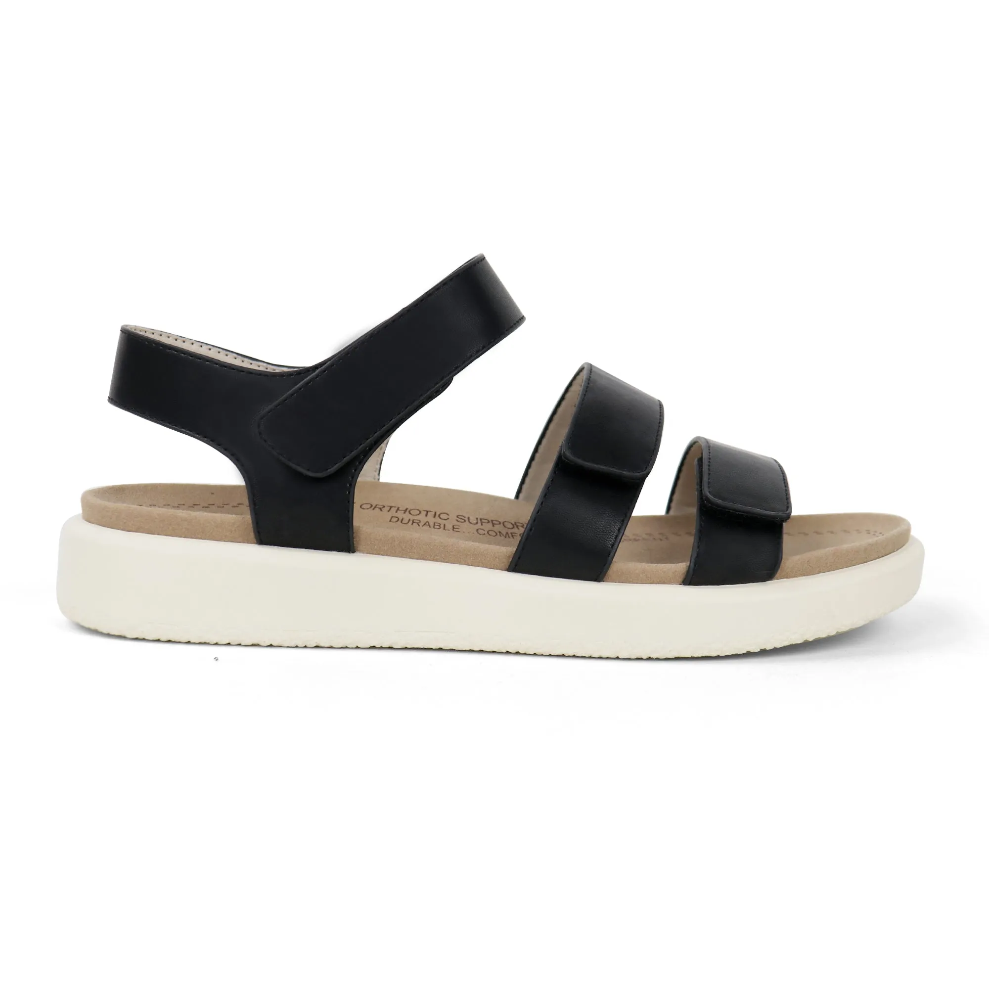 Black Arch Support Sandals-Kitty