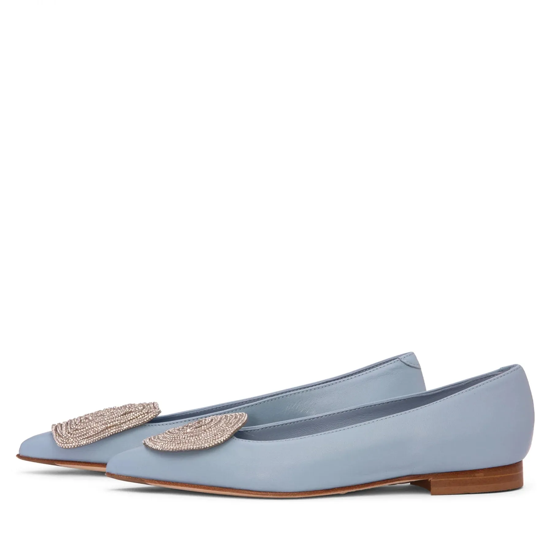 Bonnie Sky Leather Ballerina Flats