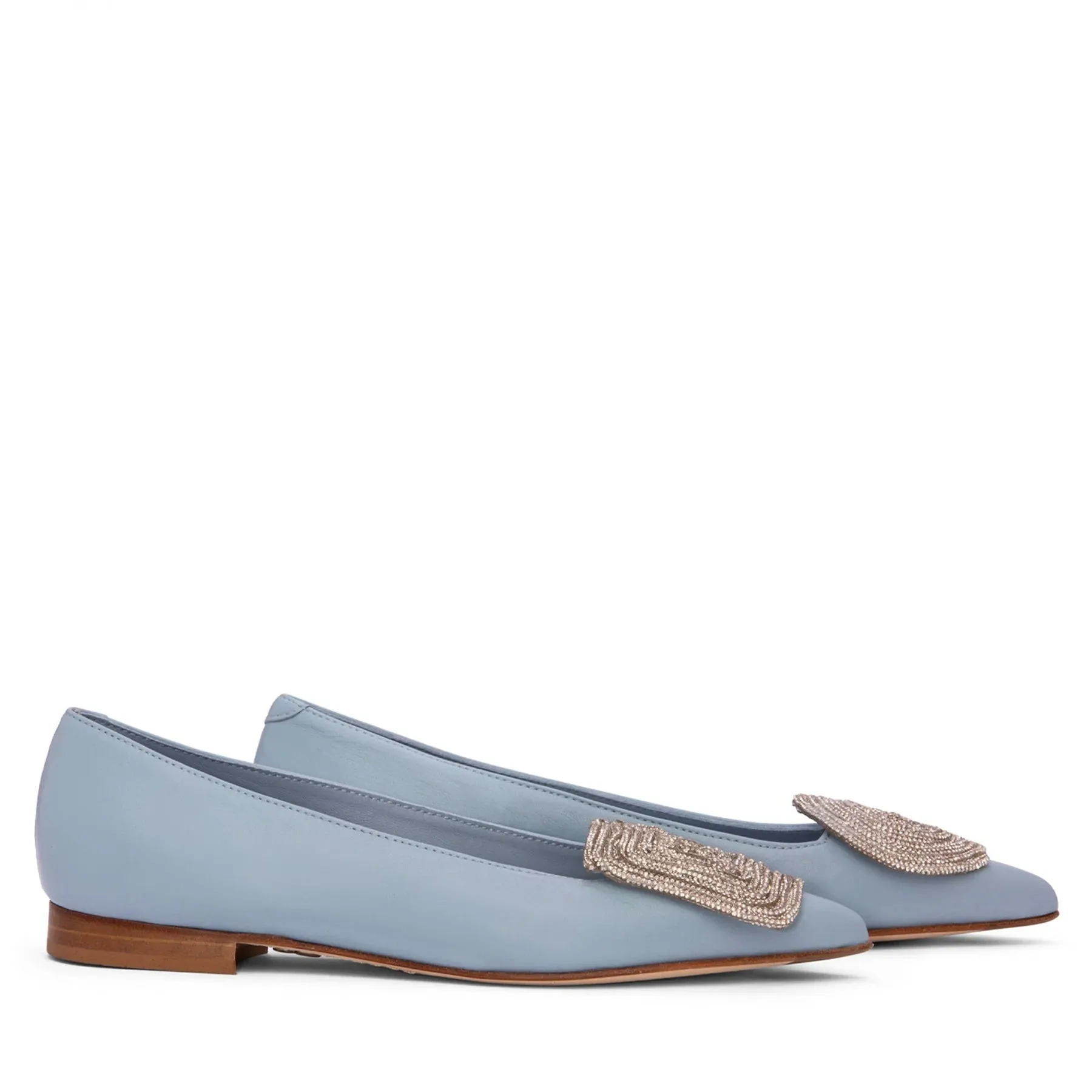 Bonnie Sky Leather Ballerina Flats