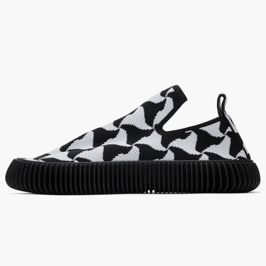 Bottega Veneta Ripple Knit Sneaker Black White