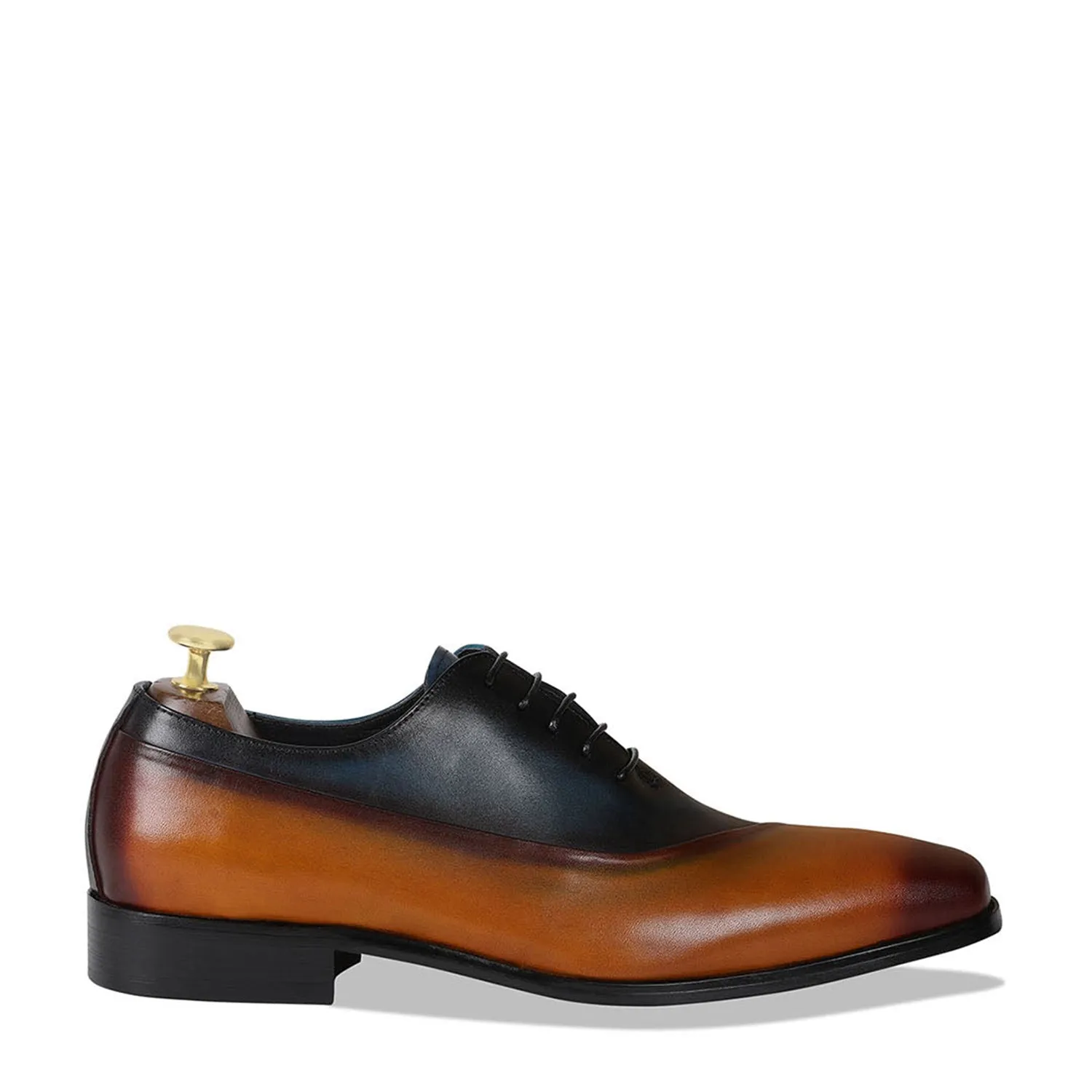 Brown X Blue Leather Lace up Shoes