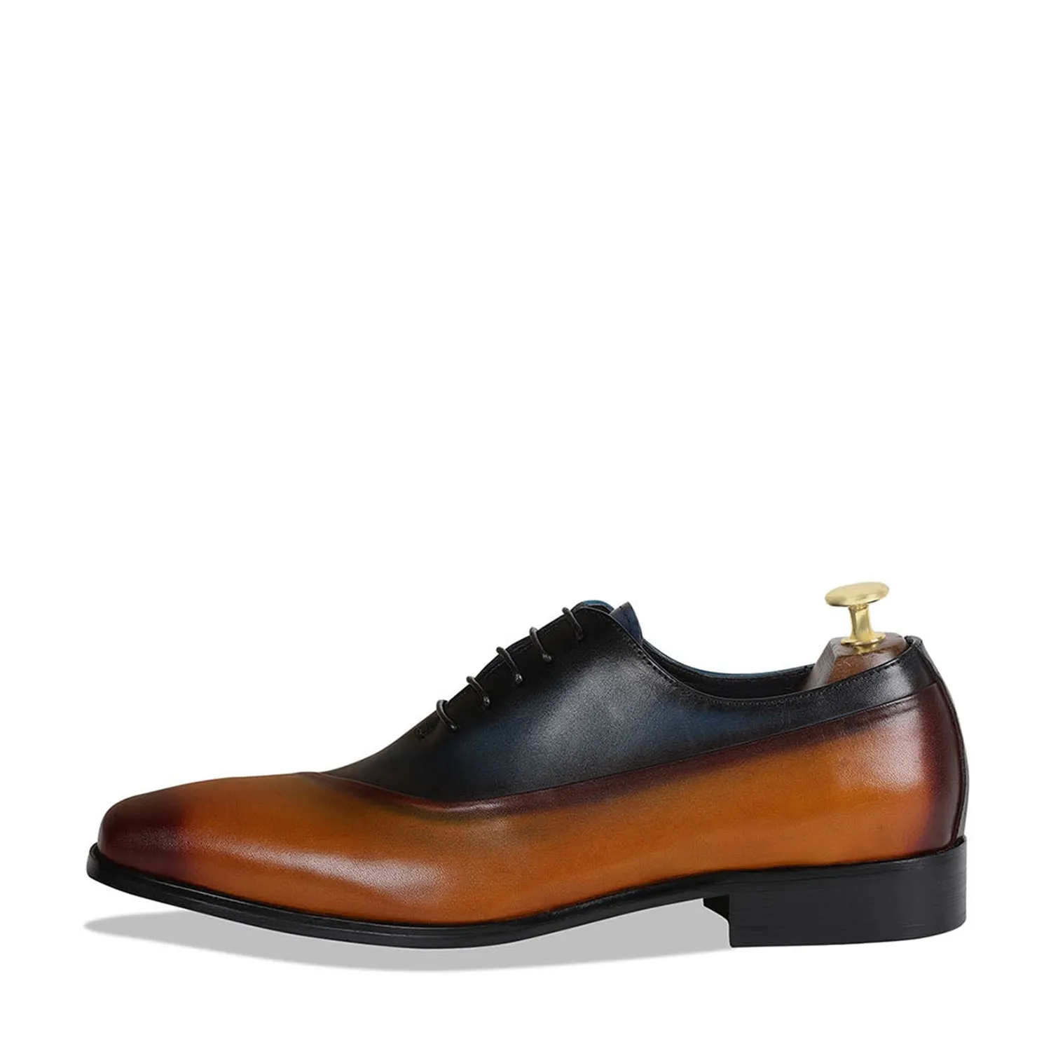 Brown X Blue Leather Lace up Shoes