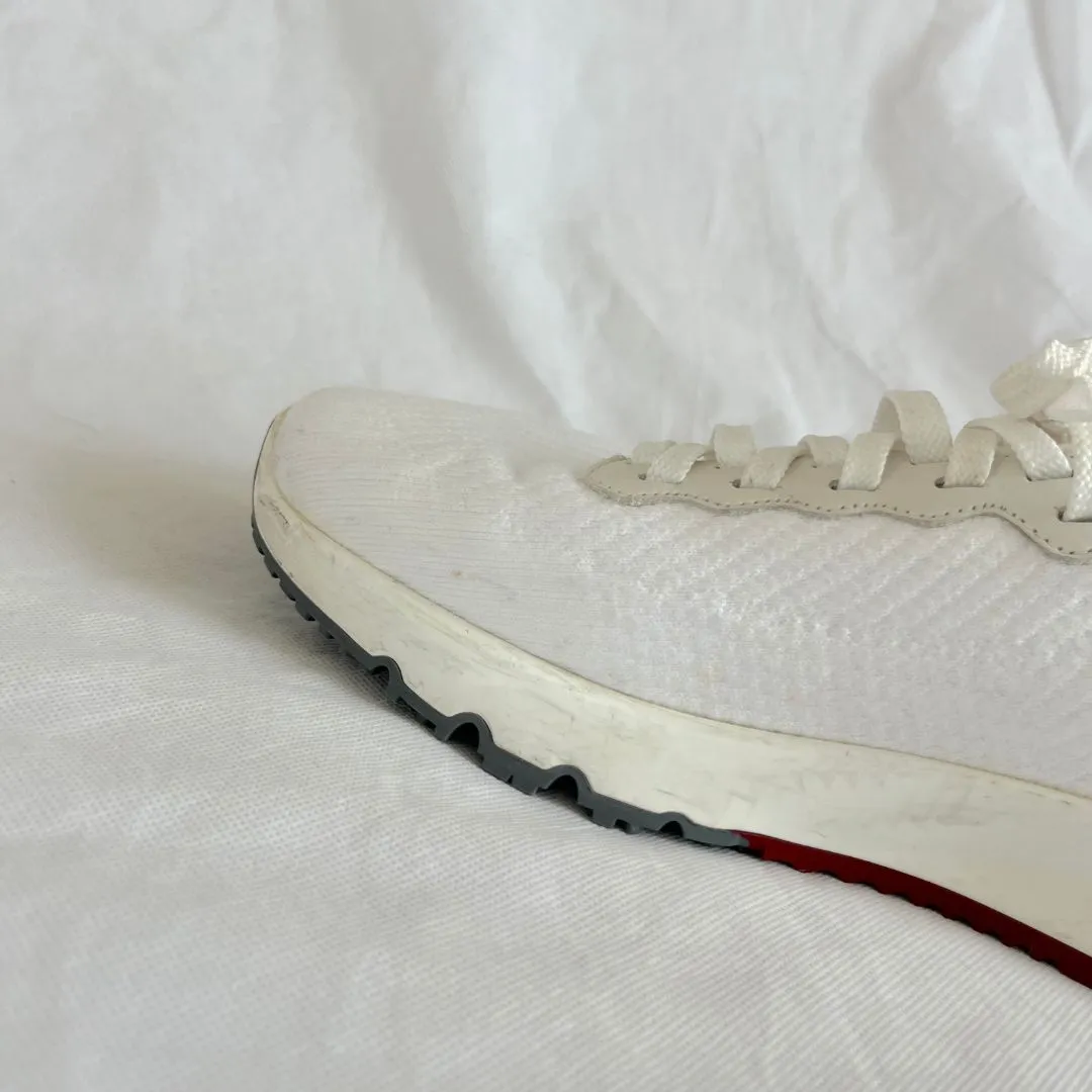 Brunello Cucinelli White Knit Lace Up Sneaker Shoes, 43