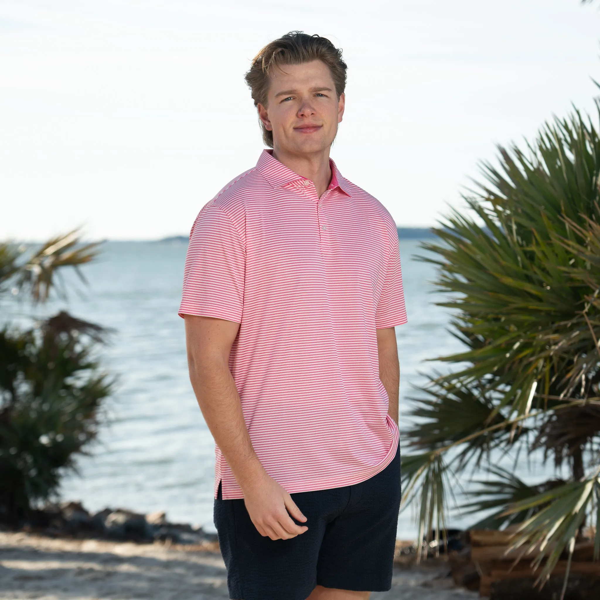 Bubblegum Slipknot Pique Feedstripe Polo