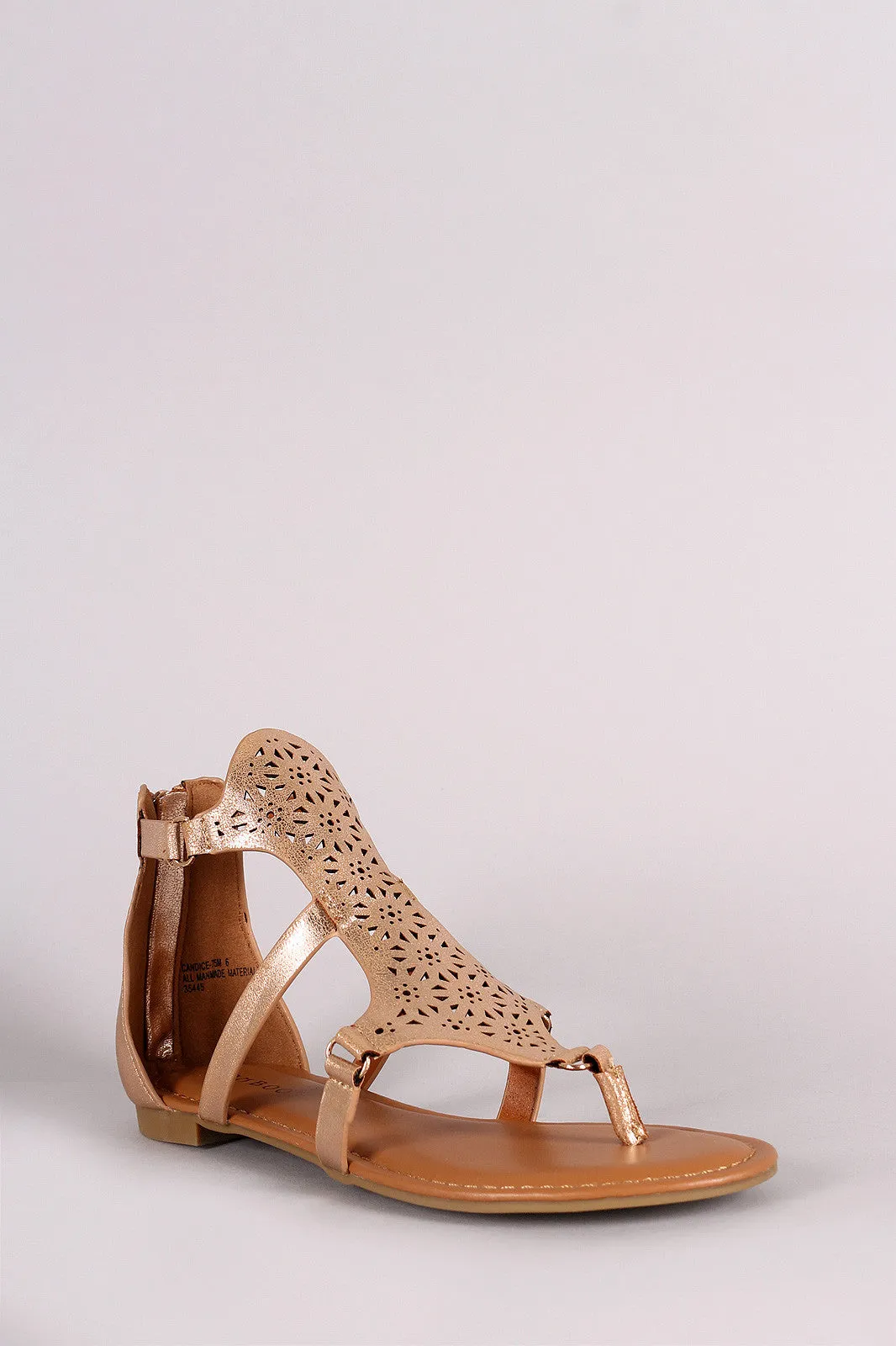 Bulk pricing Gladiator Expedited shipping Sandal Thong Flat Bamboo Perforated