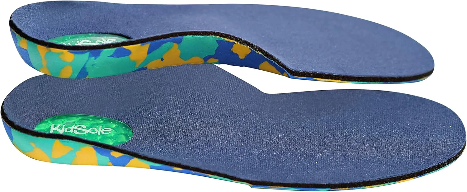 Camo Comfort Childrens Insoles for Kids with Flat Feet Who Need Arch Support by KidsSole (Toddler Sizes 5-9)
