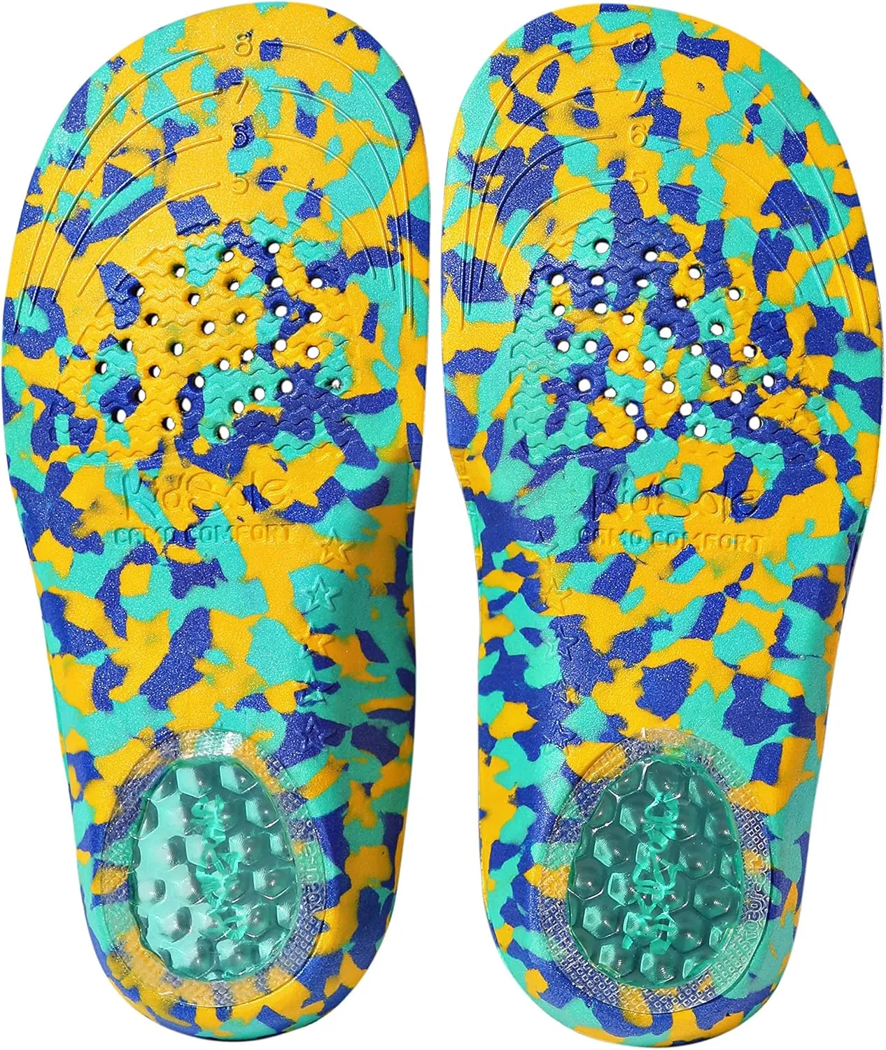 Camo Comfort Childrens Insoles for Kids with Flat Feet Who Need Arch Support by KidsSole (Toddler Sizes 5-9)