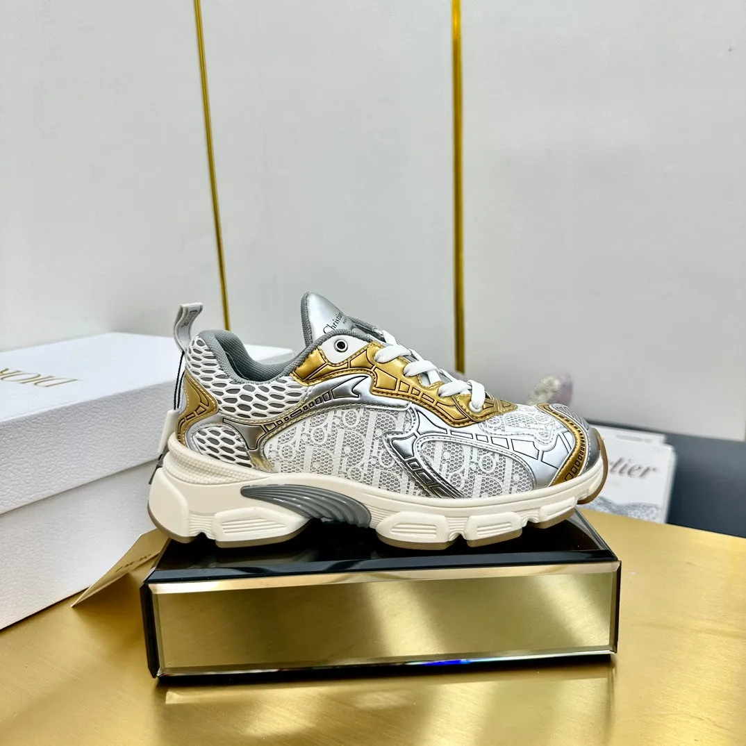 CD Chrono Sneaker 40mm In Gold Mesh Fabric  994578