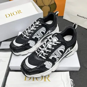 CD Chrono Sneaker Black Wool Lining Mesh Fabric And Calfskin